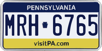 PA license plate MRH6765