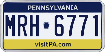 PA license plate MRH6771