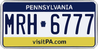 PA license plate MRH6777