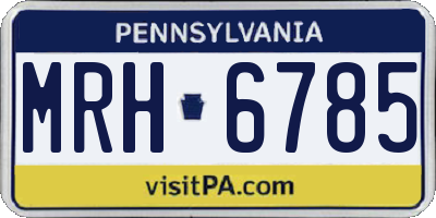 PA license plate MRH6785