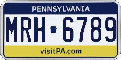 PA license plate MRH6789