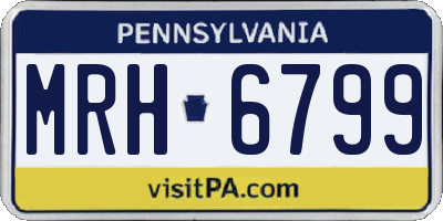 PA license plate MRH6799