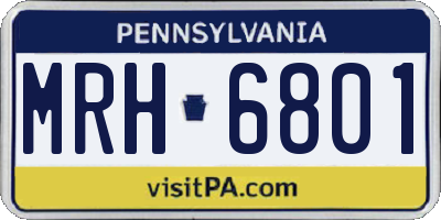 PA license plate MRH6801