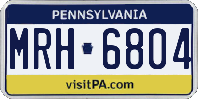 PA license plate MRH6804