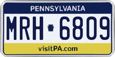 PA license plate MRH6809
