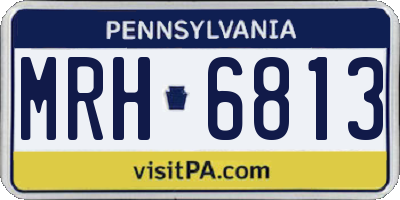 PA license plate MRH6813