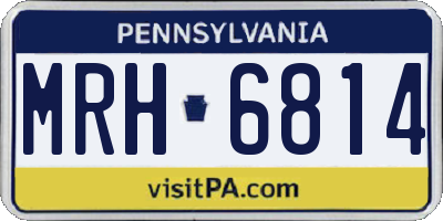 PA license plate MRH6814