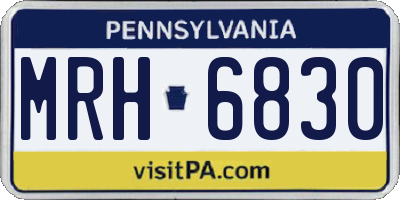 PA license plate MRH6830
