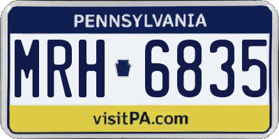 PA license plate MRH6835