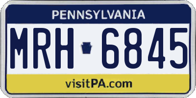 PA license plate MRH6845