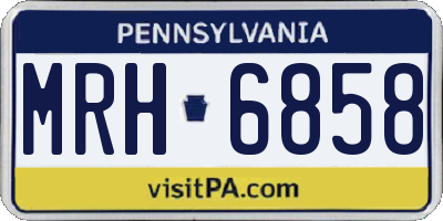 PA license plate MRH6858