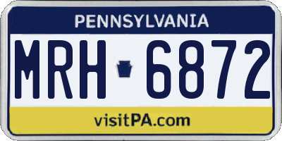 PA license plate MRH6872