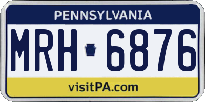 PA license plate MRH6876