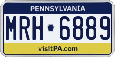 PA license plate MRH6889