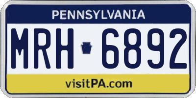 PA license plate MRH6892
