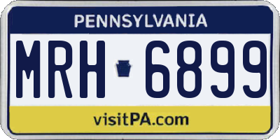PA license plate MRH6899
