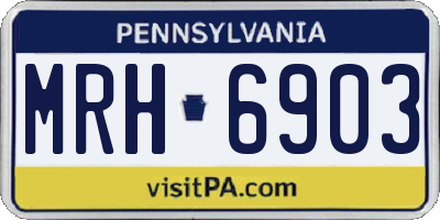 PA license plate MRH6903