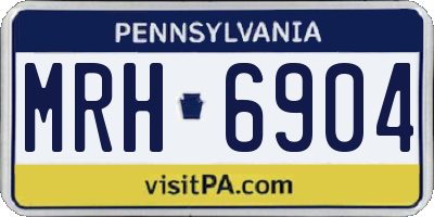 PA license plate MRH6904