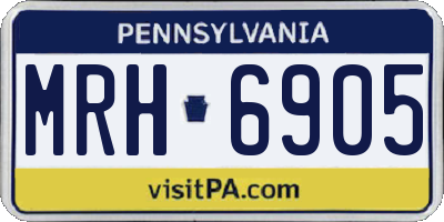 PA license plate MRH6905