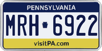 PA license plate MRH6922