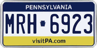 PA license plate MRH6923