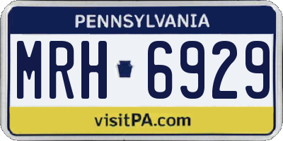 PA license plate MRH6929