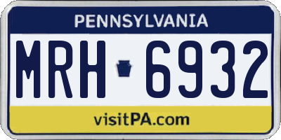 PA license plate MRH6932