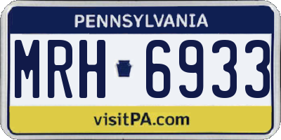 PA license plate MRH6933