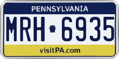 PA license plate MRH6935