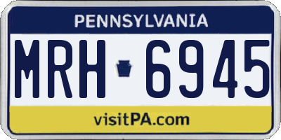 PA license plate MRH6945