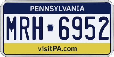 PA license plate MRH6952