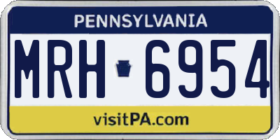 PA license plate MRH6954