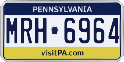 PA license plate MRH6964