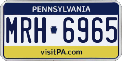 PA license plate MRH6965