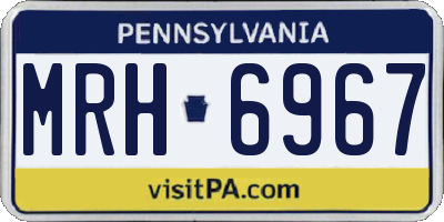 PA license plate MRH6967