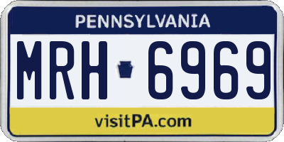 PA license plate MRH6969