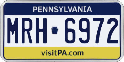 PA license plate MRH6972