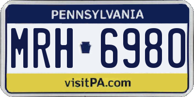 PA license plate MRH6980