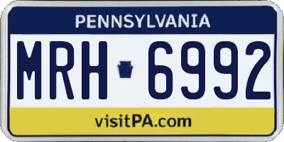 PA license plate MRH6992