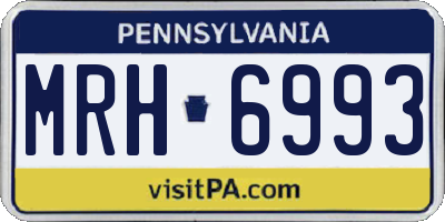 PA license plate MRH6993