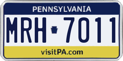 PA license plate MRH7011