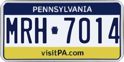PA license plate MRH7014