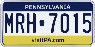 PA license plate MRH7015