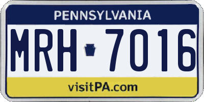 PA license plate MRH7016