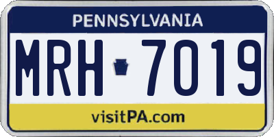 PA license plate MRH7019