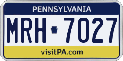 PA license plate MRH7027