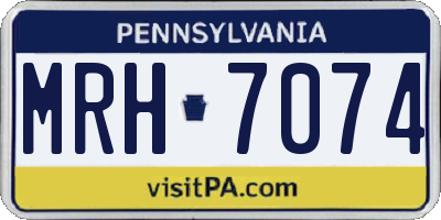 PA license plate MRH7074