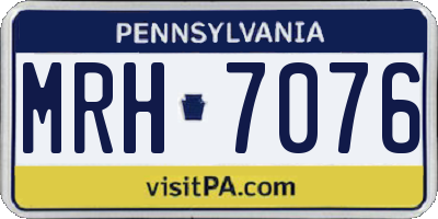 PA license plate MRH7076