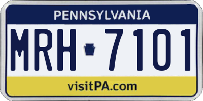 PA license plate MRH7101