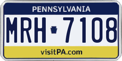 PA license plate MRH7108